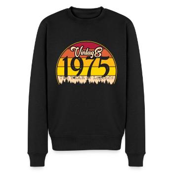 1975 48. Geburtstag - Männer Premium Bio Pullover - Schwarz - Vorne - Nico (187cm)