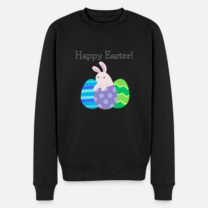 Frohe Ostern - Männer Premium Bio Pullover - Schwarz