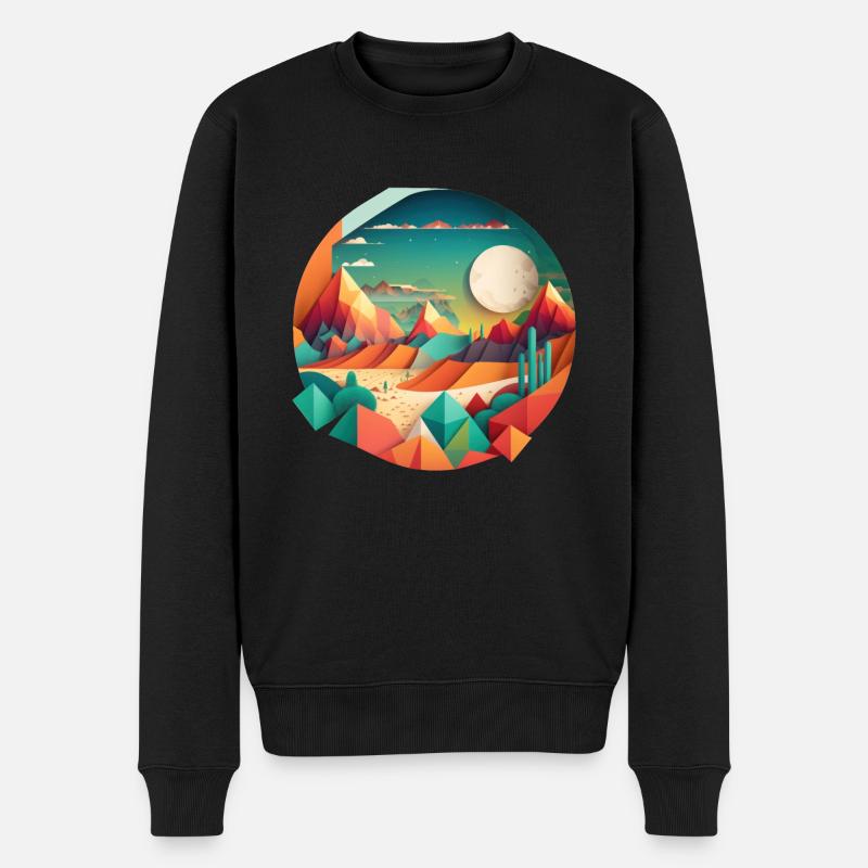 Geometrische Landschaft - Männer Premium Bio Pullover - Schwarz