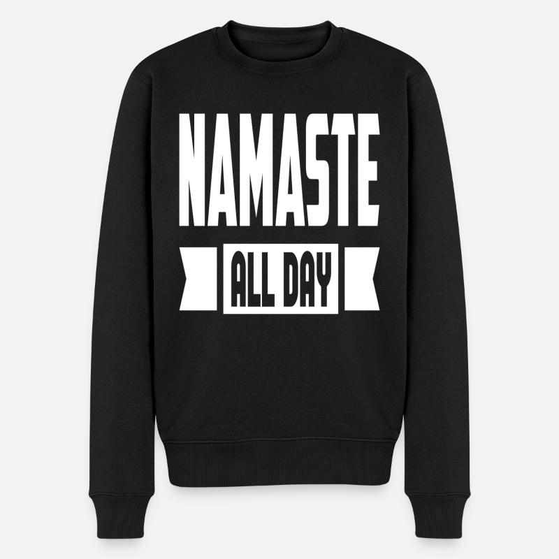 Namasté toute la journée - Pull Premium bio Homme - noir
