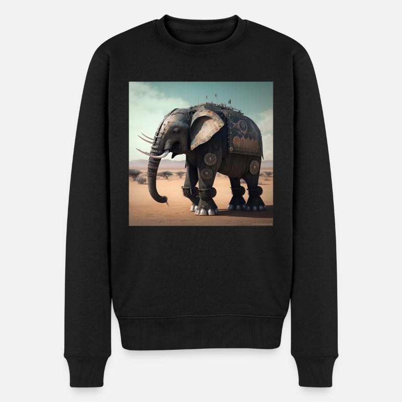 Éléphant au Kenya 2 - Pull Premium bio Homme - noir