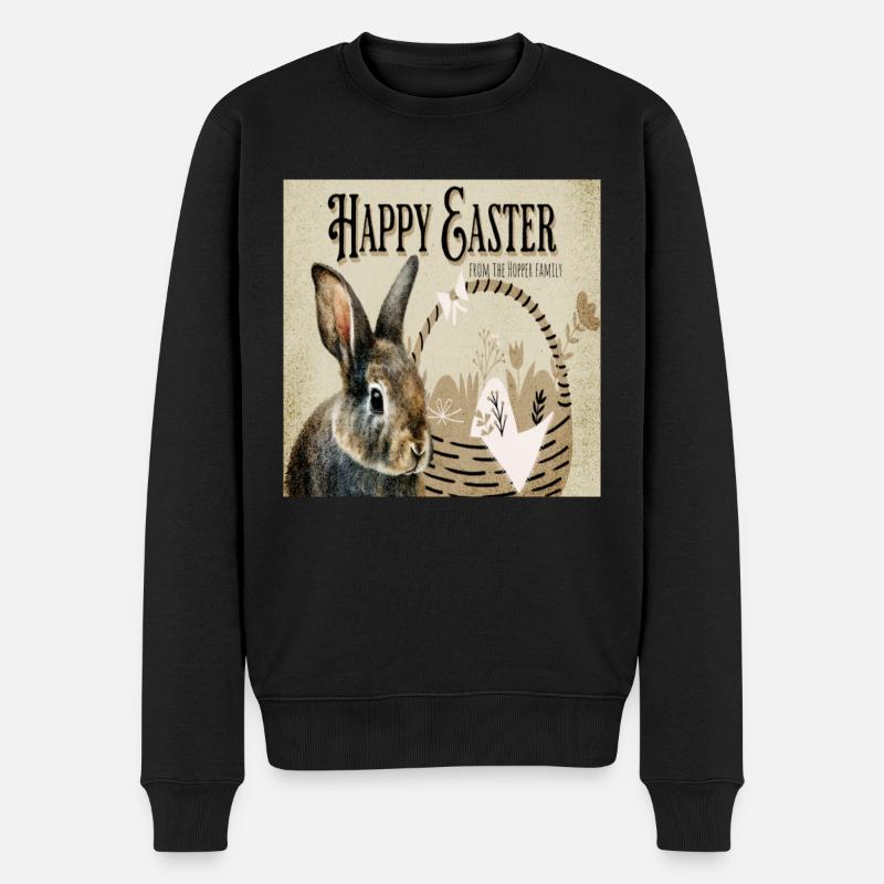 Frohe Ostern - Männer Premium Bio Pullover - Schwarz