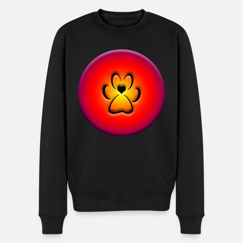 Hundepfote - Männer Premium Bio Pullover - Schwarz