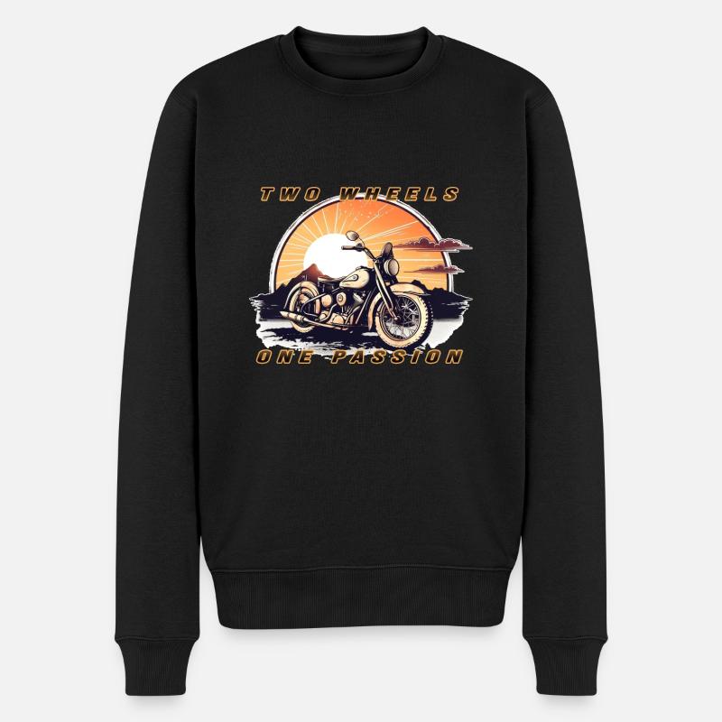 Deux roues, une passion - Pull Premium bio Homme - noir