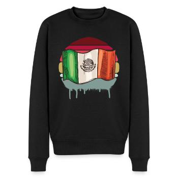 Drapeau rétro du Mexique - Pull Premium bio Homme - noir - Devant - Nico (187cm)