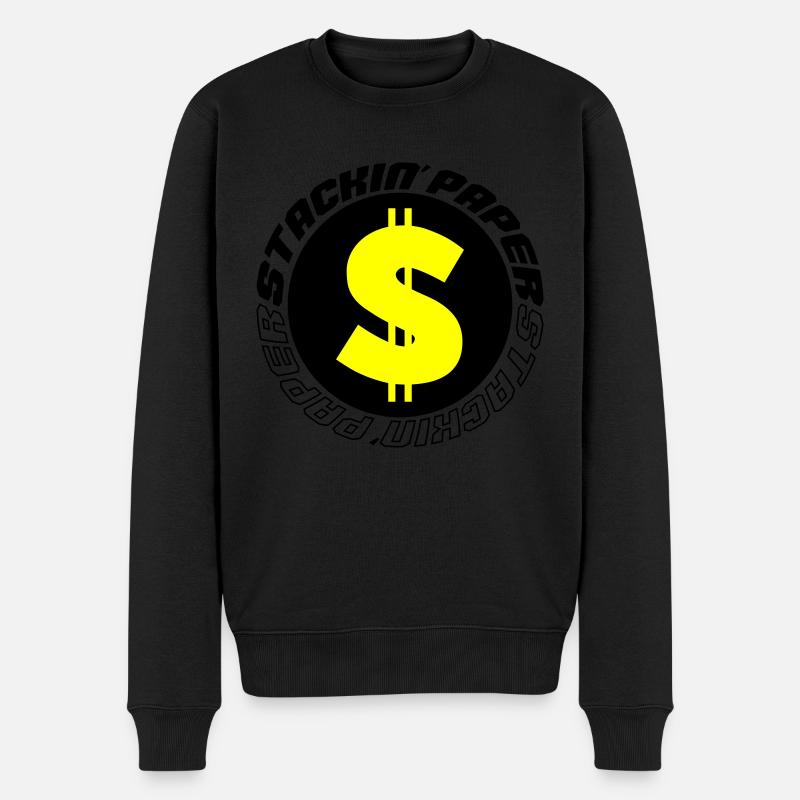 stackin paper 002 - Männer Premium Bio Pullover - Schwarz