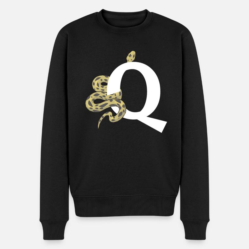 Lettre q serpent - Pull Premium bio Homme - noir