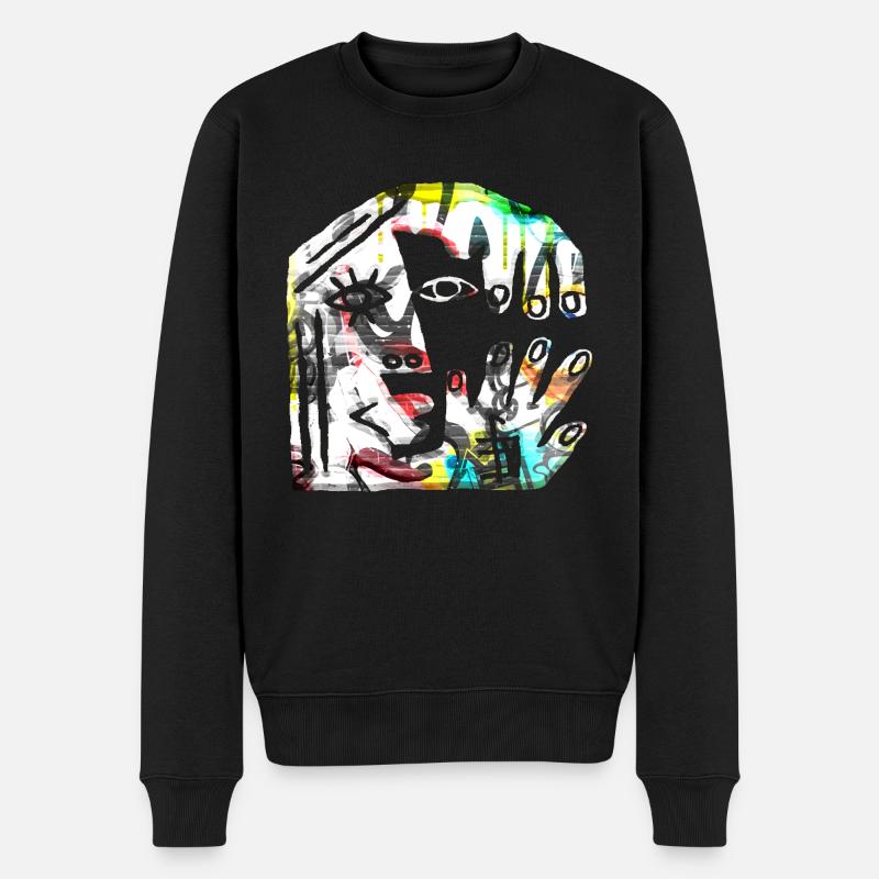 Optische Täuschung Kunst psychadelic Retro Formen Sex - Männer Premium Bio Pullover - Schwarz