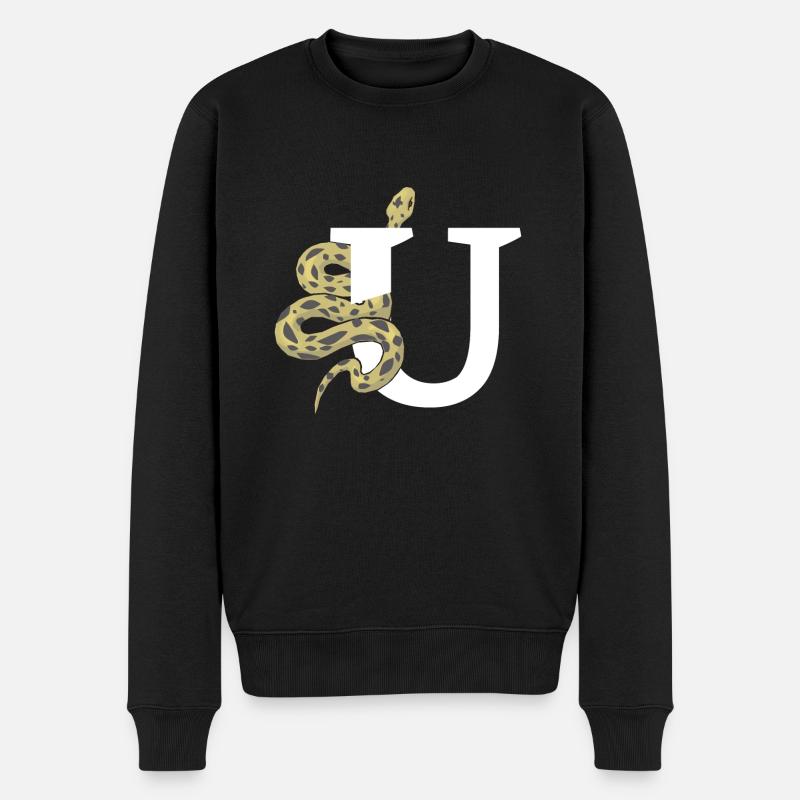 Lettre u serpent - Pull Premium bio Homme - noir