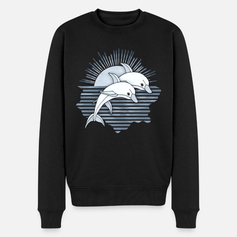 Delphine - Männer Premium Bio Pullover - Schwarz