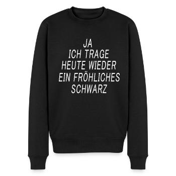 Ich trage schwarz - Männer Premium Bio Pullover - Schwarz - Vorne - Nico (187cm)
