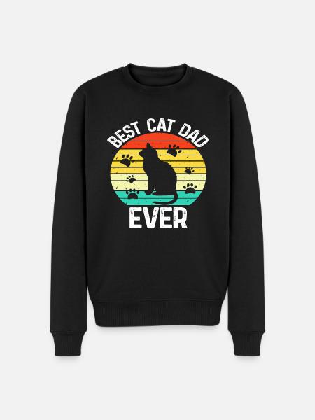 Best Cat Dad Ever - Men's Premium Organic Jumper - black