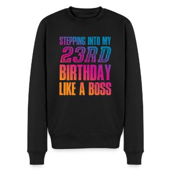 23e anniversaire 23 ans cadeau - Pull Premium bio Homme - noir - Devant - Nico (187cm)