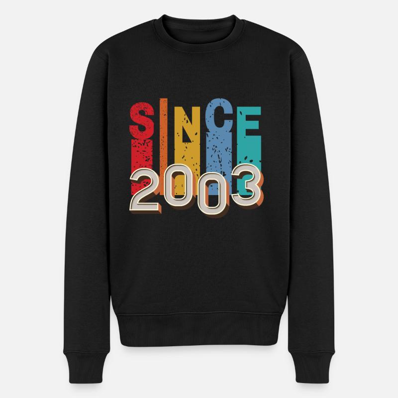 Seit 2003 retro - Männer Premium Bio Pullover - Schwarz