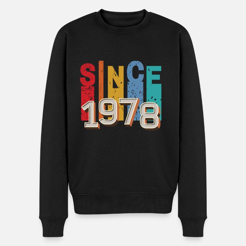 Seit 1978 retro - Männer Premium Bio Pullover - Schwarz