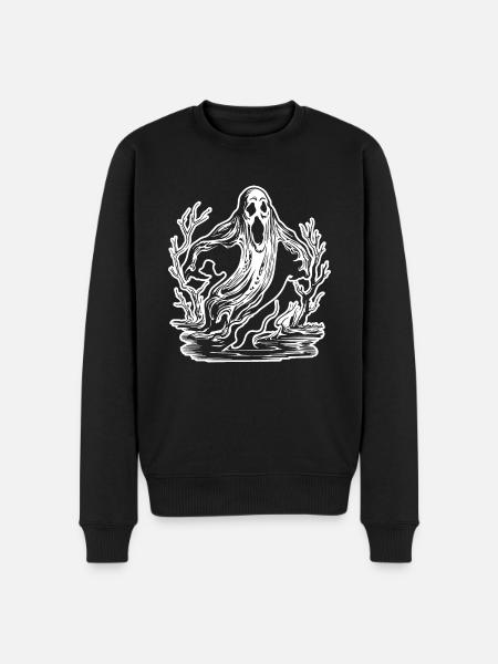 Ghost Ghosts Witching Hour Halloween - Men's Premium Organic Jumper - black