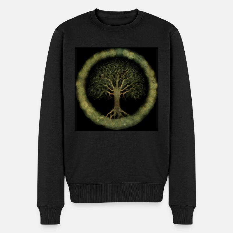 Keltischer Baum des Lebens - Männer Premium Bio Pullover - Schwarz