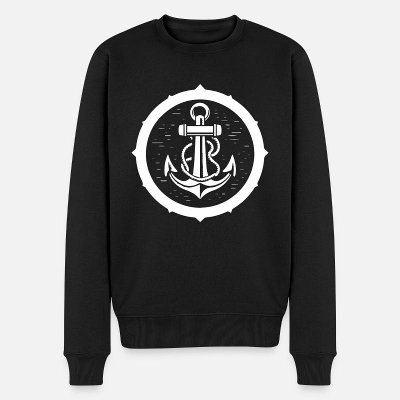 Bateau d’ancre Navire Nautique - Pull Premium bio Homme - noir
