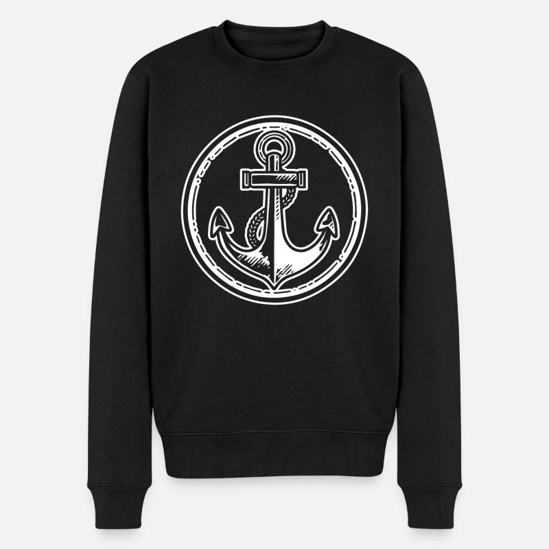 Bateau d’ancre Navire Nautique - Pull Premium bio Homme - noir