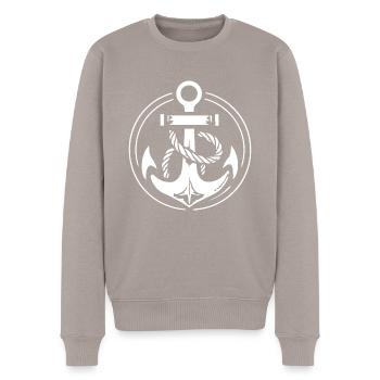 Bateau d’ancre Navire Nautique - Pull Premium bio Homme - taupe - Devant - Nico (187cm)