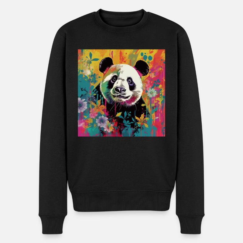 PANDA DANS LA JUNGLE - Pull Premium bio Homme - noir