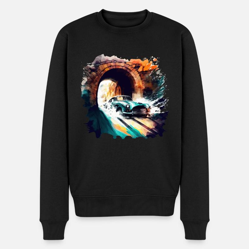 60er Classic Car Geschenk - Männer Premium Bio Pullover - Schwarz