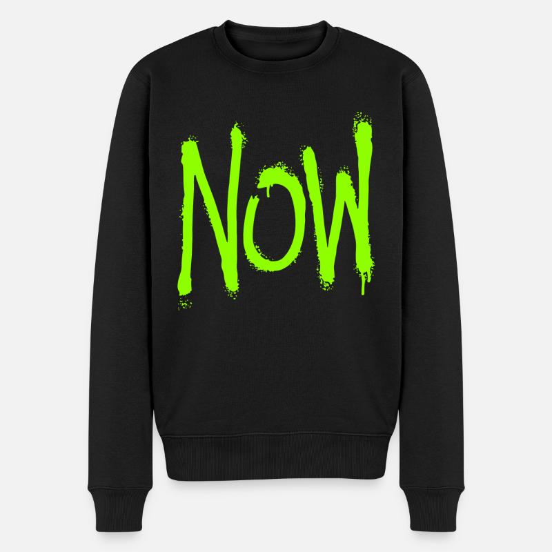 Now - Männer Premium Bio Pullover - Schwarz