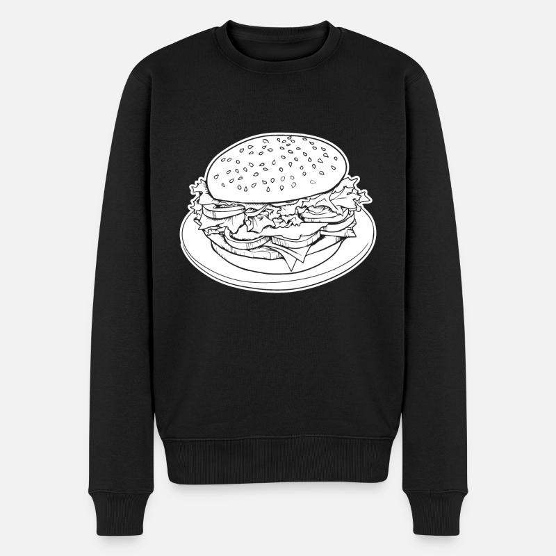 hamburgers, restauration rapide, barbecues, cheeseburgers - Pull Premium bio Homme - noir