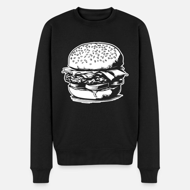 hamburgers, restauration rapide, barbecues, cheeseburgers - Pull Premium bio Homme - noir