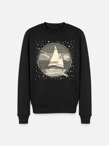 Segelboot - Männer Premium Bio Pullover - Schwarz