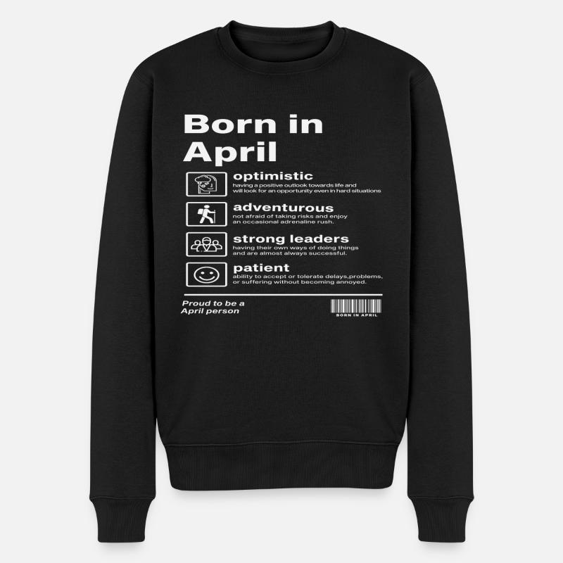 Né en avril - Pull Premium bio Homme - noir