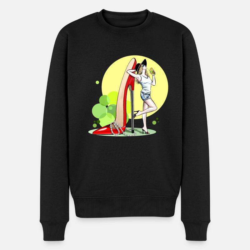 a woman - Männer Premium Bio Pullover - Schwarz