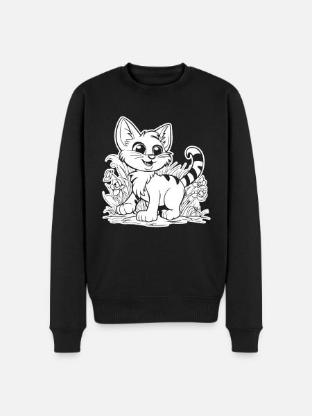 Cat Cat Kitten Cat Lady - Men's Premium Organic Jumper - black