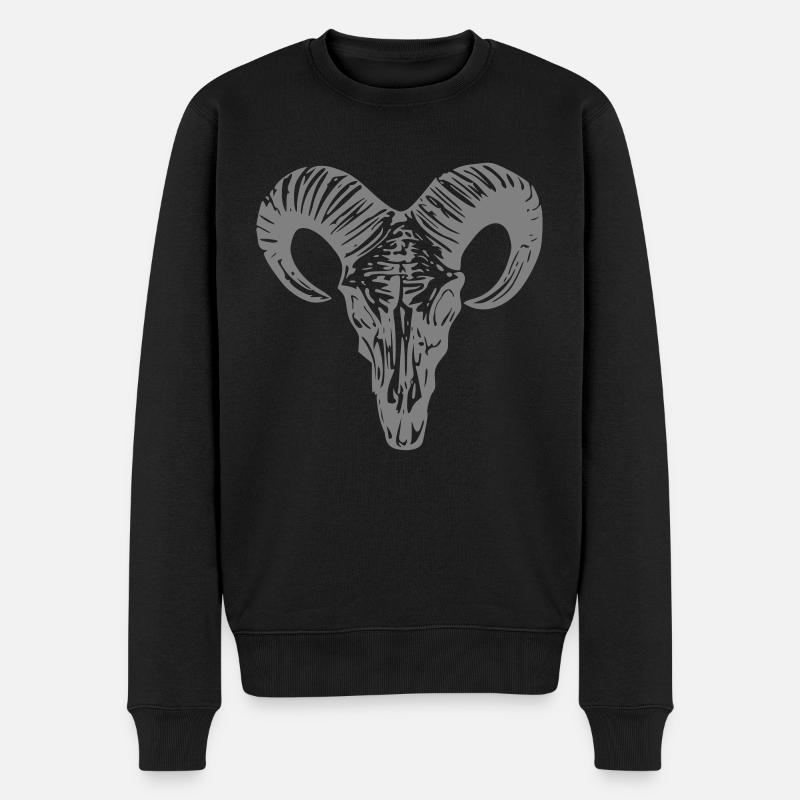 Ziegen-Sake - Männer Premium Bio Pullover - Schwarz