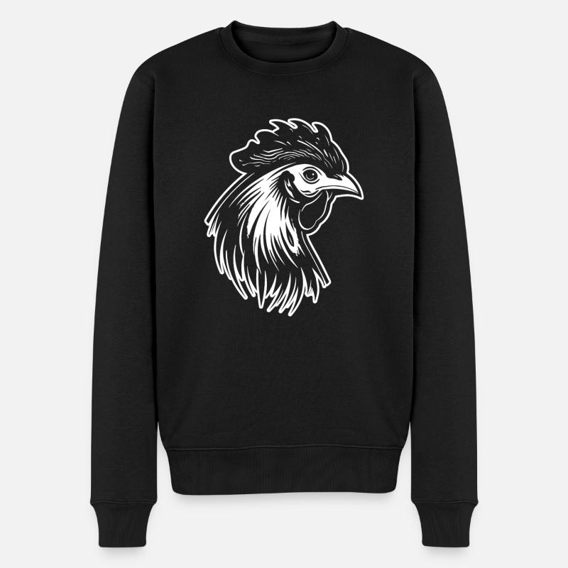 Poulet Poulailler Volaille Coq Ferme - Pull Premium bio Homme - noir