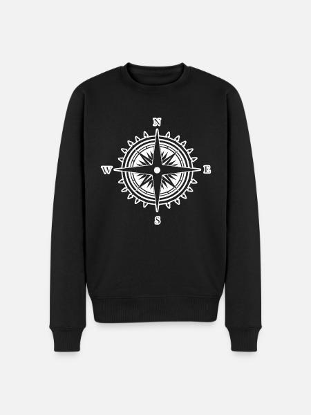Compass Nautical Sailboat Seafarer - Men's Premium Organic Jumper - black