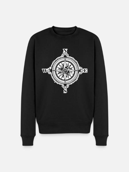 Compass Nautical Sailboat Seafarer - Men's Premium Organic Jumper - black