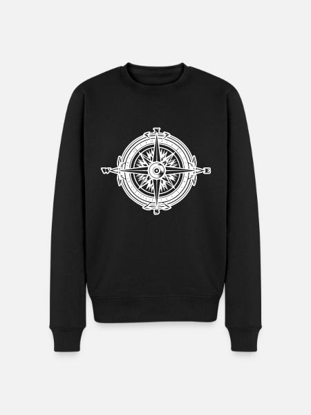 Compass Nautical Sailboat Seafarer - Men's Premium Organic Jumper - black