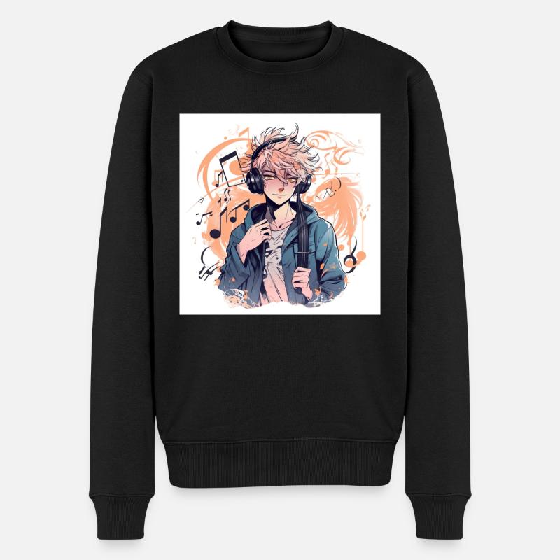 Musik Boy - Männer Premium Bio Pullover - Schwarz