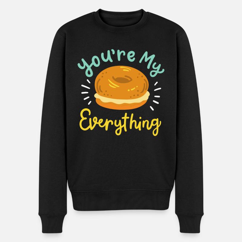 Du bist mein Alles-Bagel - Männer Premium Bio Pullover - Schwarz