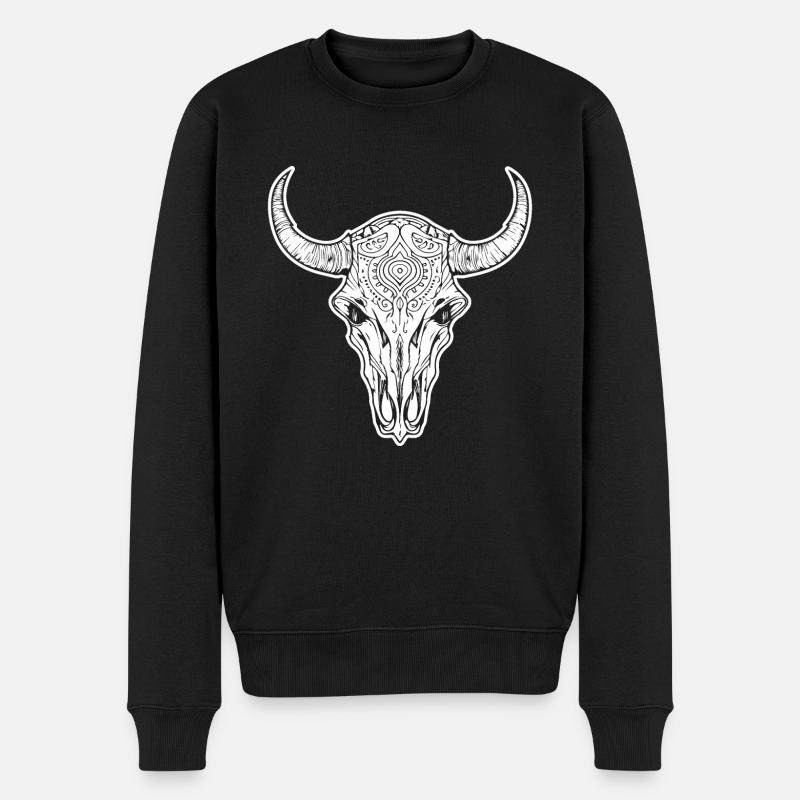 Crâne de vache Boho - Pull Premium bio Homme - noir