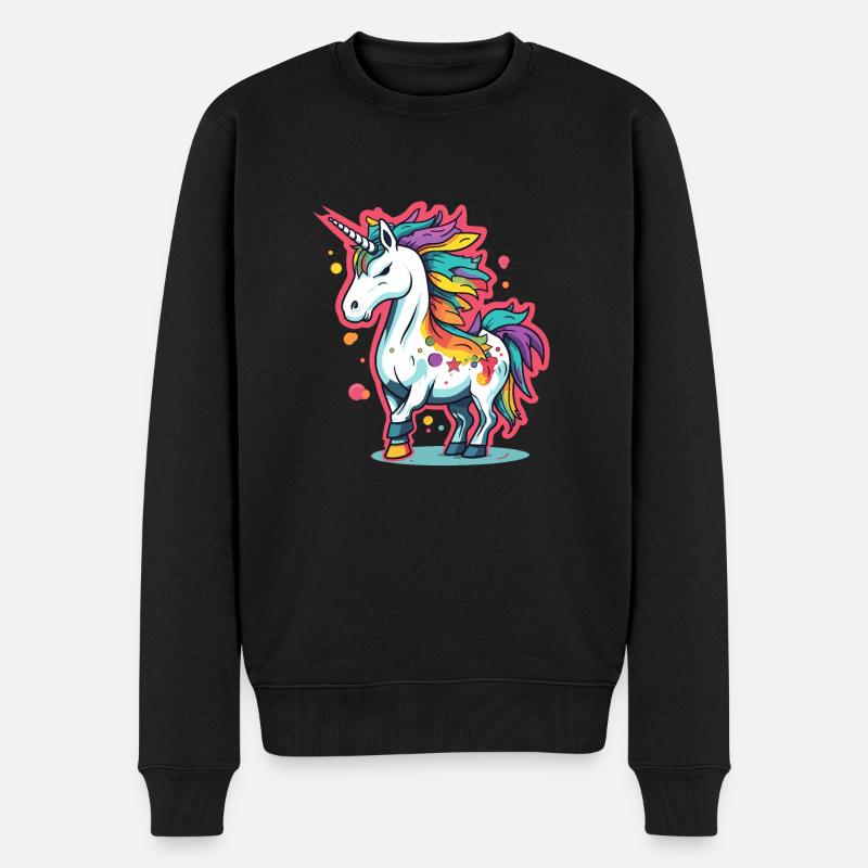 Angrycorn - Männer Premium Bio Pullover - Schwarz