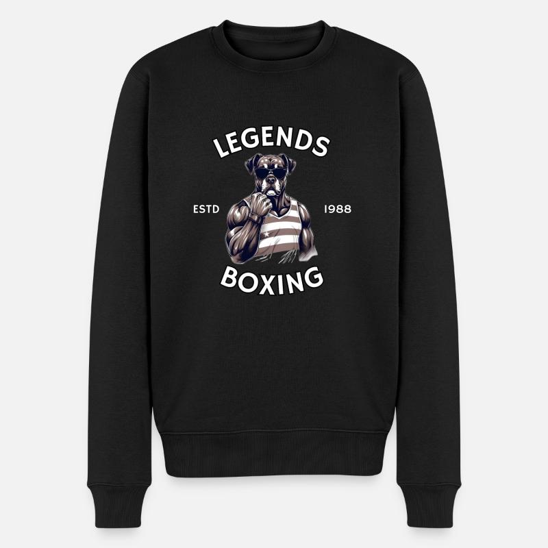 Légende Boxer américain : boxing - Pull Premium bio Homme - noir