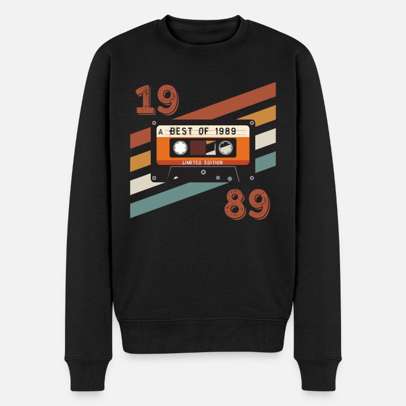 1989 rétro vintage anniversaire - Pull Premium bio Homme - noir