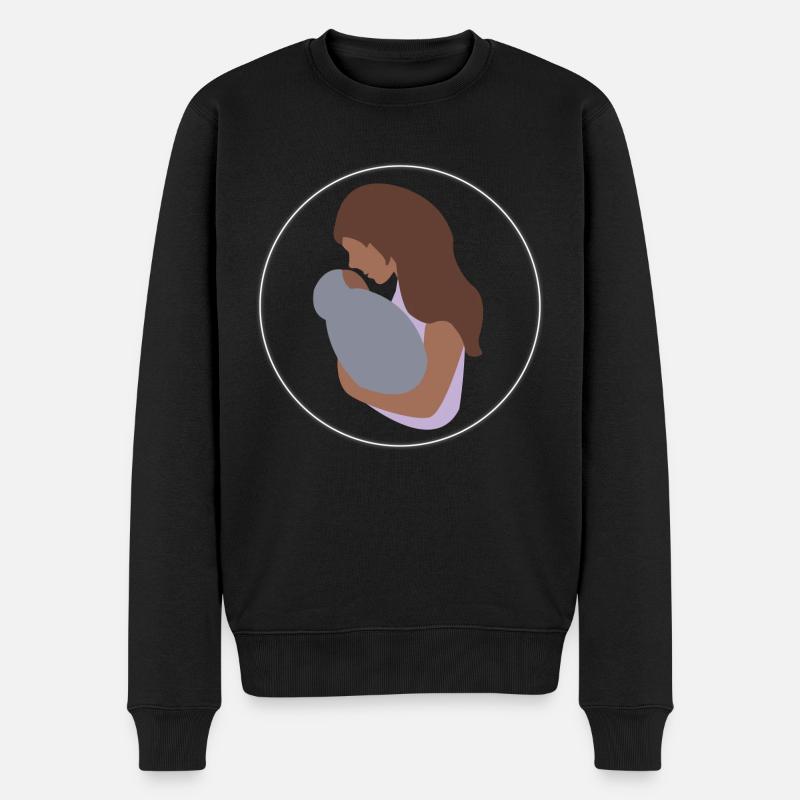 Mama und Kind - Männer Premium Bio Pullover - Schwarz