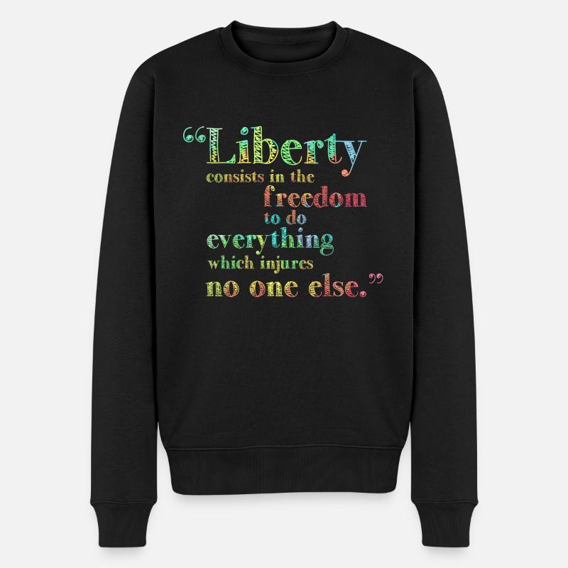 Freiheit Menschenrechte - Männer Premium Bio Pullover - Schwarz