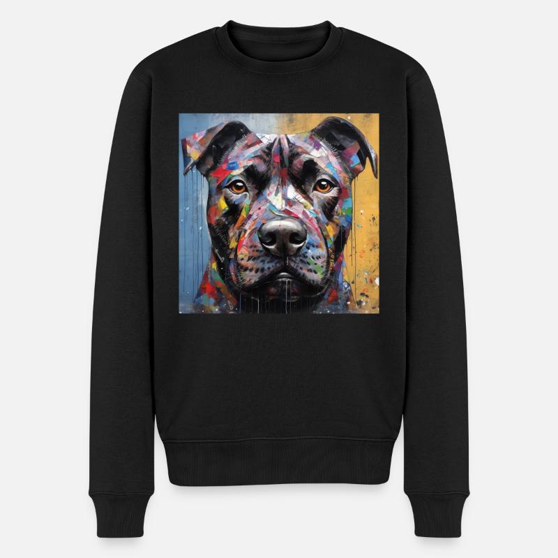 Staffordshire Bullterrier - Männer Premium Bio Pullover - Schwarz