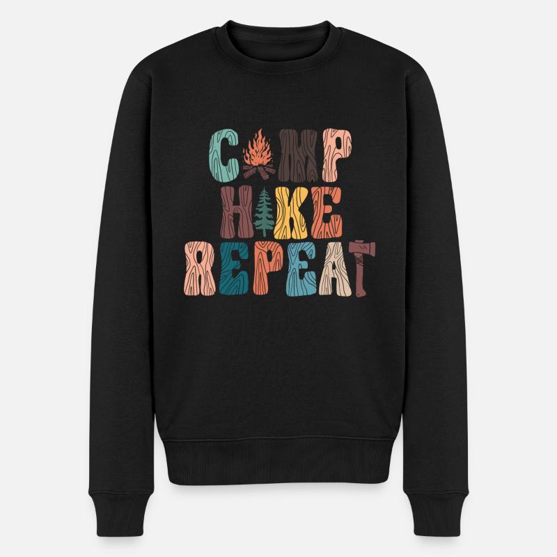 Randonnée au camp Répéter - Pull Premium bio Homme - noir