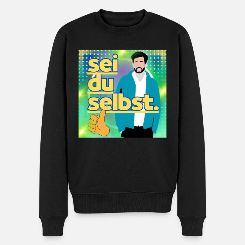 Sei du selbst - Männer Premium Bio Pullover - Schwarz