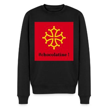 #chocolatine - Pull Premium bio Homme - noir - Devant - Nico (187cm)